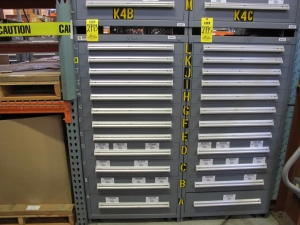 STANLEY VIDMAR HEAVY DUTY 12-DRAWER PARTS CABINET W/ CONTENTS (W-50) LOADING & HANDLING FEE $25-